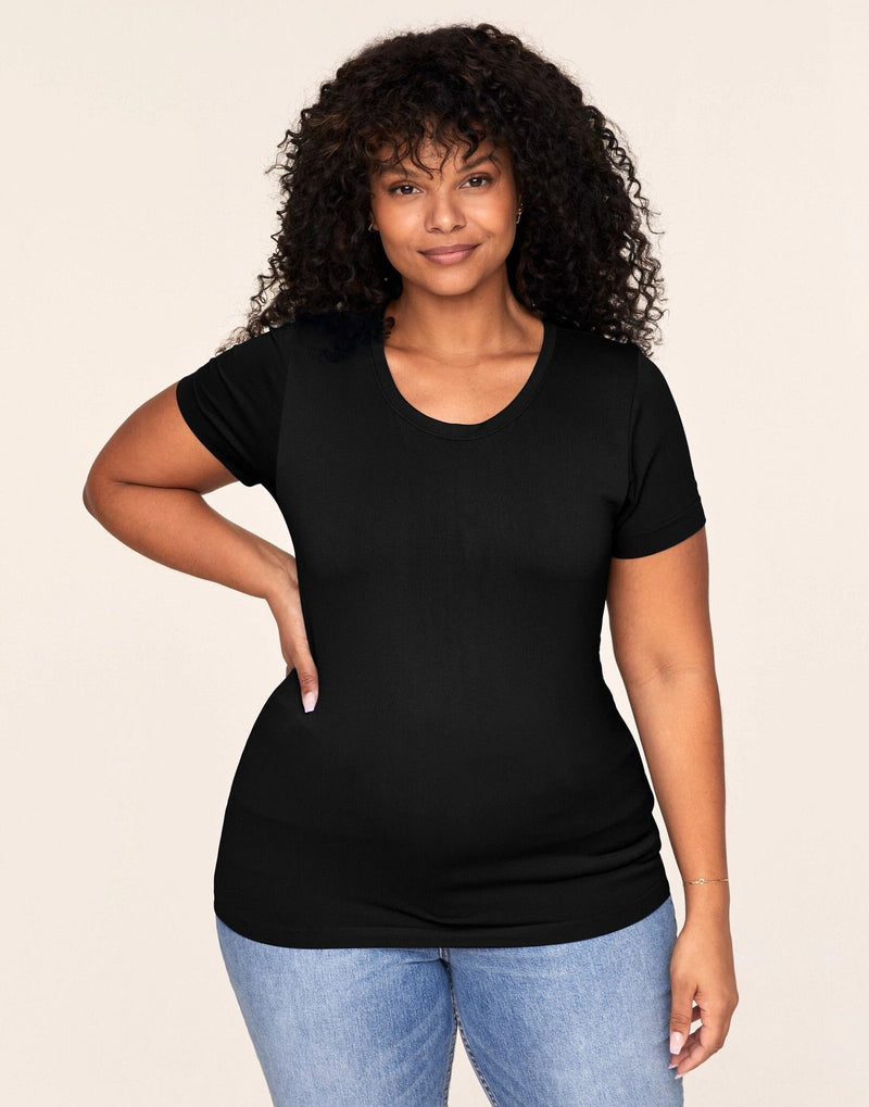 Coolibrium The Essential Tee Cooling Tee in color Black and shape short sleeve tee
