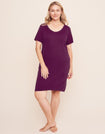 Coolibrium The Ultimate Sleep Tee Cooling Tee in color Plum Caspia and shape night dress